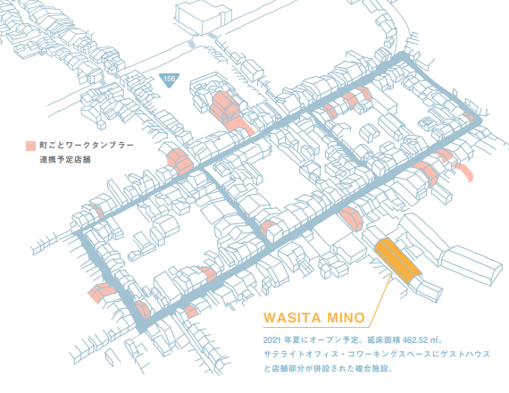 みのシェアリング、岐阜県美濃市の長屋を改修した国内初の町ごとシェアオフィス「WASITA MINO」の事前体験申込を開始